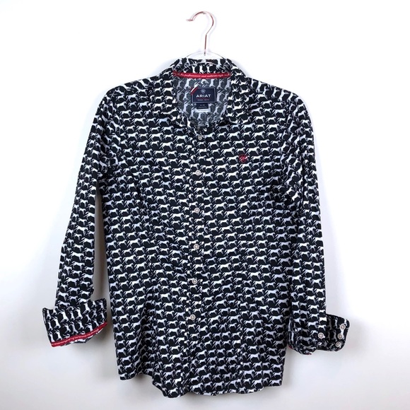 Ariat Tops - Ariat Horse Print Western Equestrian Shirt Medium
